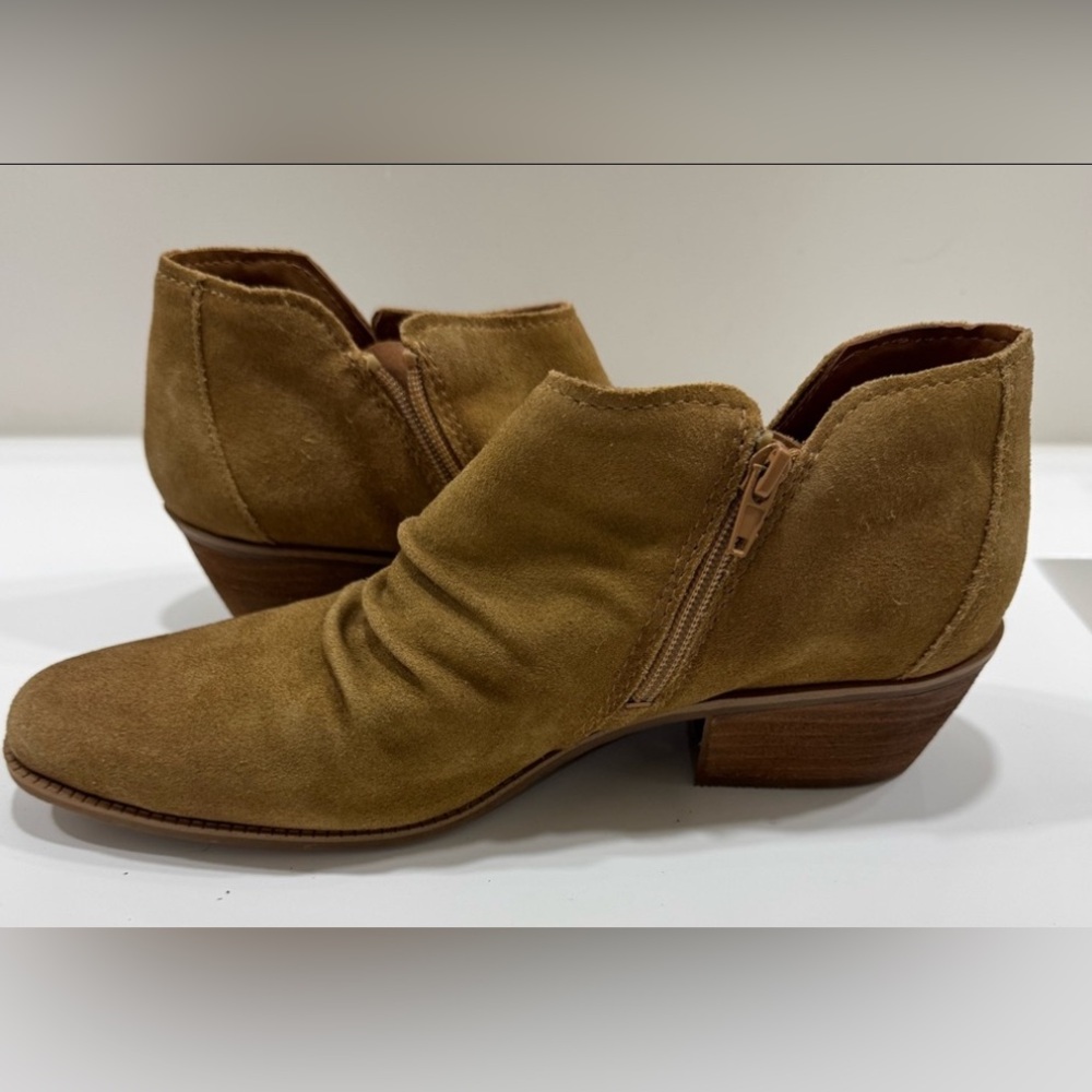 Suede Western Ankle Boots Zodiac Cowgirl Festival Booties Camel Tan size 11